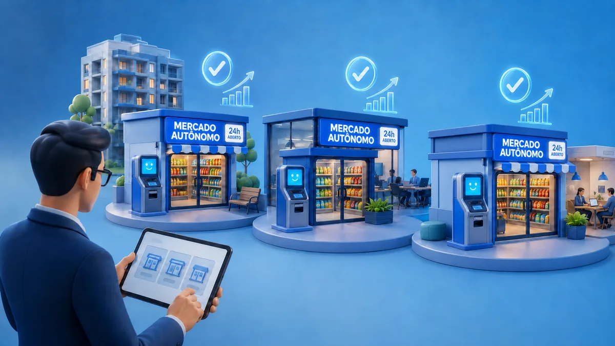 Investidor analisando mercados autônomos disponíveis para compra